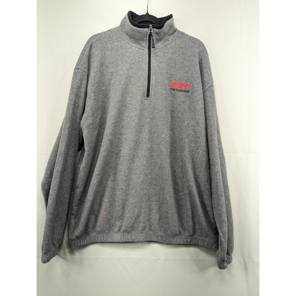 ESPN The Magazine Other - ESPN The Magazine Gray Fleece Pullover Sweater X-Large 1/4 Zip Long Sleeve